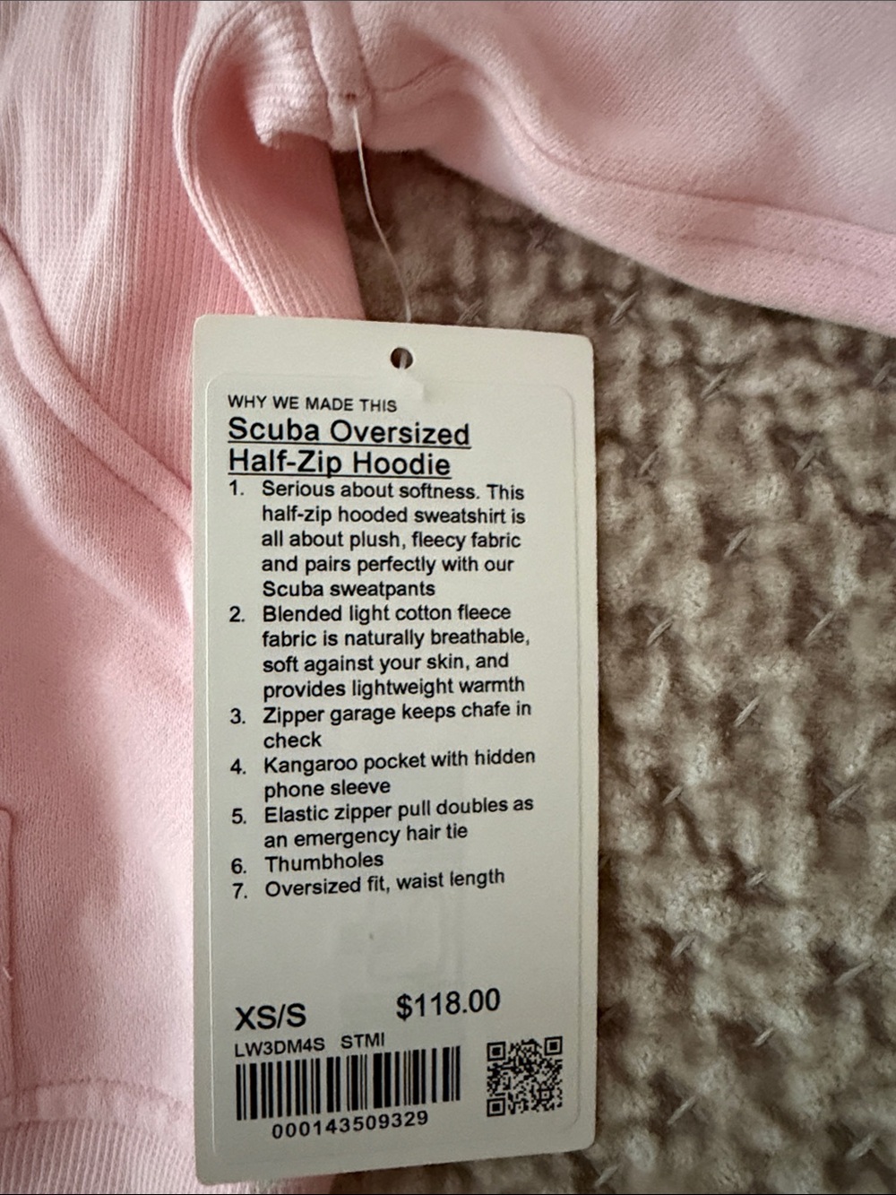 lululemon athletica Light Pink Half-Zip Hoodie Sweater - Picture 2 of 3